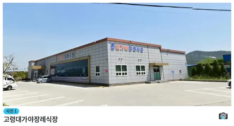 고령대가야장례식장, 사진 1/1, 건물 전경·주차 공간